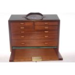 Mahogany portable specimen cabinet,