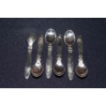 Set of six George Jensen silver teaspoons circa 1940