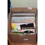 Box of LP and single records