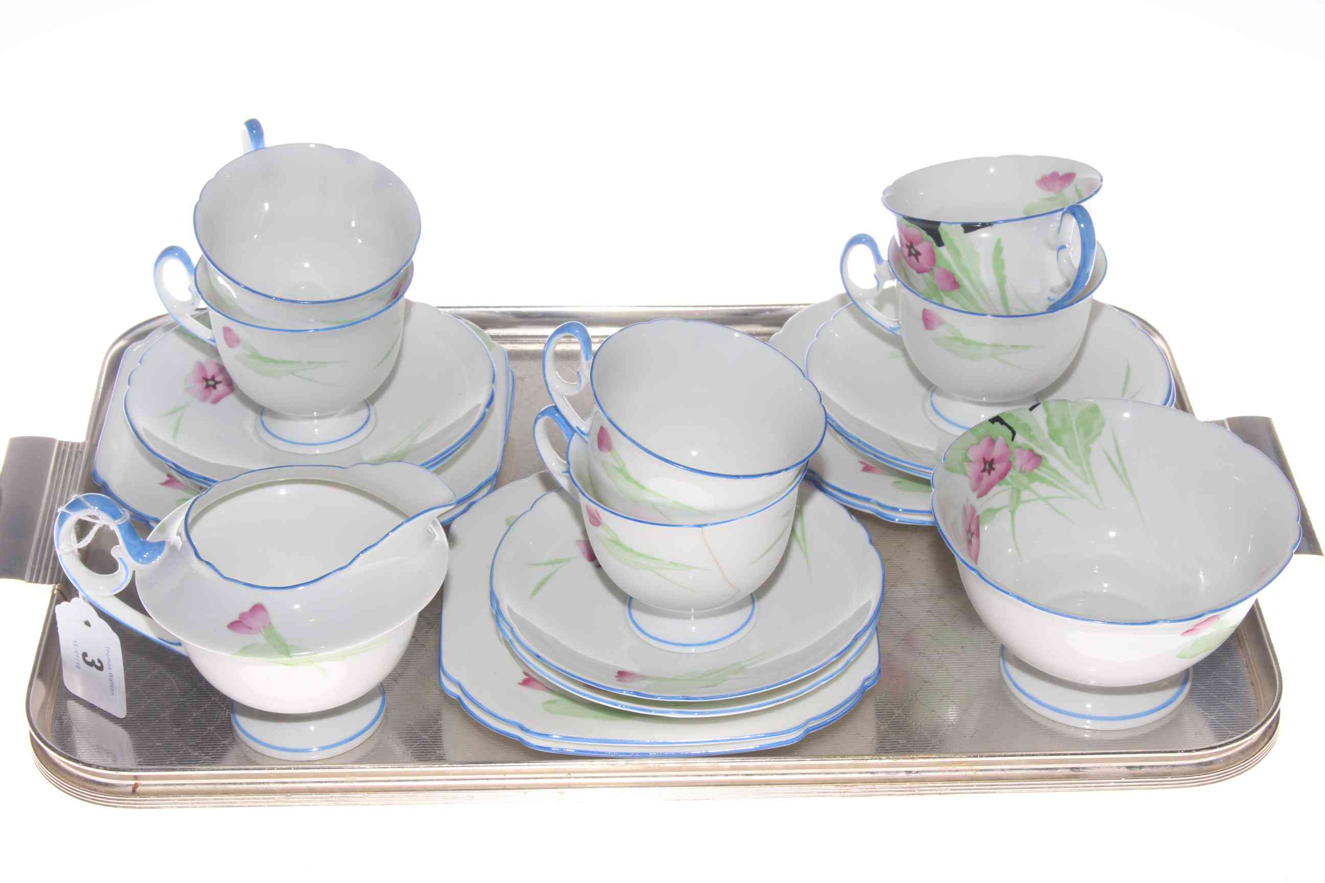 Shelley floral decorated tea service,