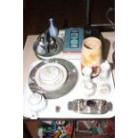 Sylvac vase, Doulton plate, cutlery, cruet, Wedgwood, Aynsley,