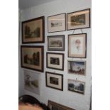 Collection of fourteen various pictures and three wall mirrors (17)
