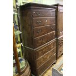 Georgian oak seven drawer chest on chest