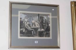 Thomas Rathmell, Transport Cafe 1933, watercolour and ink, signed lower left, 27cm x 35.