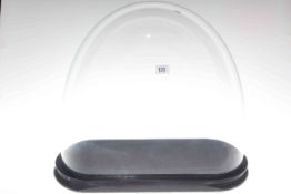 Glass dome and stand,