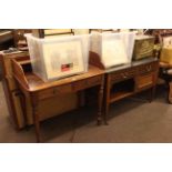 Gallery backed two drawer washstand and inlaid mahogany washstand