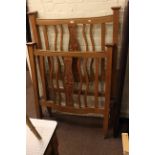 Early 20th Century carved oak single bedstead