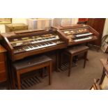 Technics and Cavendish electric organs both with stools