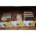 Three boxes of LP and single records including two Beatles
