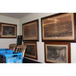Five framed Victorian engravings including a pair of Newcastle Upon Tyne
