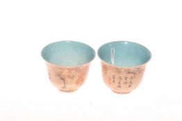 Pair of Chinese porcelain cups,