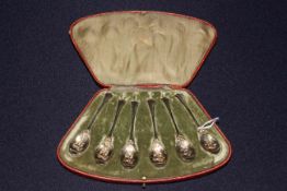 Cased set of Elkington & Co silver teaspoons for International Horse Show,