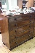 Victorian mahogany five drawer secretaire chest.