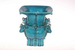 Chinese turquoise glaze Zun type vase,