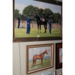 A.M. Alderson, Grooms Attending a Horse, oil on board, signed and dated 1990 lower right; D.M. & E.