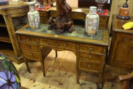 Late Victorian/Edwardian inlaid rosewood writing desk,