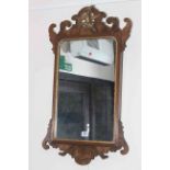Regency style walnut fretwork framed wall mirror