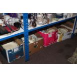 Four boxes of dinnerware, glassware, cutlery, etc,