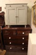 Victorian mahogany chest of five drawers and painted pine two door cupboard