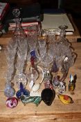 Collection of crystal glasses, decanters, jug, vase,