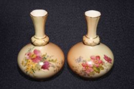 Pair of Royal Worcester Blushware vases,