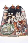 Tray of assorted Goebel monks and animals including cats, rabbits,