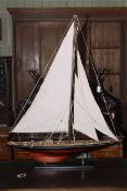 Model of the yacht 'William Fife' on stand,