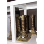 Eight brass corinthian column oil lamp bases