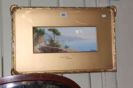 M. Gianni, Sorrento, Italy, watercolour, signed lower right, 13cm by 31.