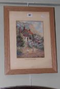 Fred W. Graham, A Cottage Garden, Runswick Bay, watercolour, signed lower right, 25cm by 18.