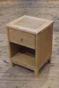 Light oak single drawer pedestal