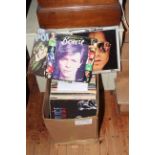 Box of LP records including Doors, Bowie, Police,