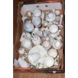 Box of assorted crested china
