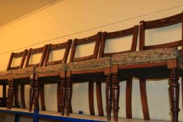 Set of six late Victorian walnut dining chairs