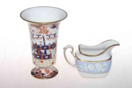 Two pieces of Spode Imari pattern vase, 16cm, and a cream jug no.