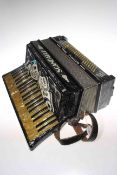Scandalli Butterfly Model mother of pearl accordion, 54cm by 42cm by 20cm, Pat No.
