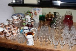 Large collection of glass and china including teaware, commemoratives,