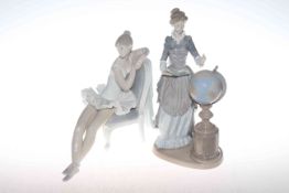 Two Lladro lady figures,