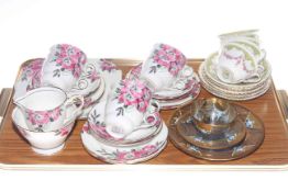 Stafford bone china teaware and glass trio