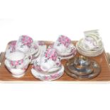 Stafford bone china teaware and glass trio