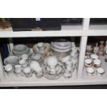 Various dinner and teaware including Royal Albert Old Country Roses, Royal Doulton Larchmont,