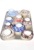 Collection of cabinet cups and saucers including Royal Crown Derby