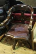 Victorian fiddle back swivel office desk chair