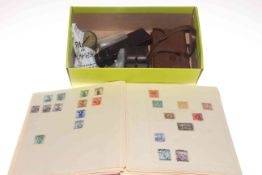 Stamp album and coins including 1841 Penny Reds, Penny Blues, 1/2d Rose red plate, Barbados 1875,