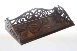 Marquetry and fretwork book rack,