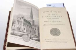 History of Darlington, Longstaffe 1854 leatherbacked book and History and Antiquities of Cleveland,