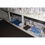 Large collection of china and glass including dinner and teawares,