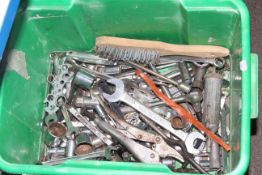 Box of spanners and tools