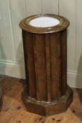 Victorian cylinder pot cupboard with marble inset top