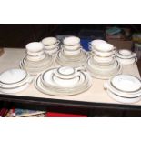 Modern Bristol Academy dinner service including meat plates and tureens